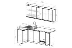 Кухонный гарнитур Ноктюрн прайм, 110х200 см