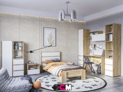 Пенал открытый Хелен ПН 02, крафт золотой - белый шагрень