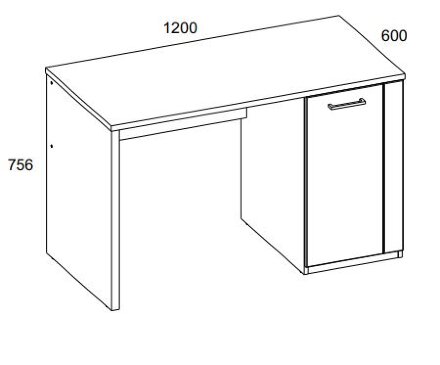 Стол письменный 120 с тумбой 1D DOORSET  