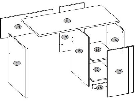 Стол письменный 120 с тумбой 1D DOORSET  